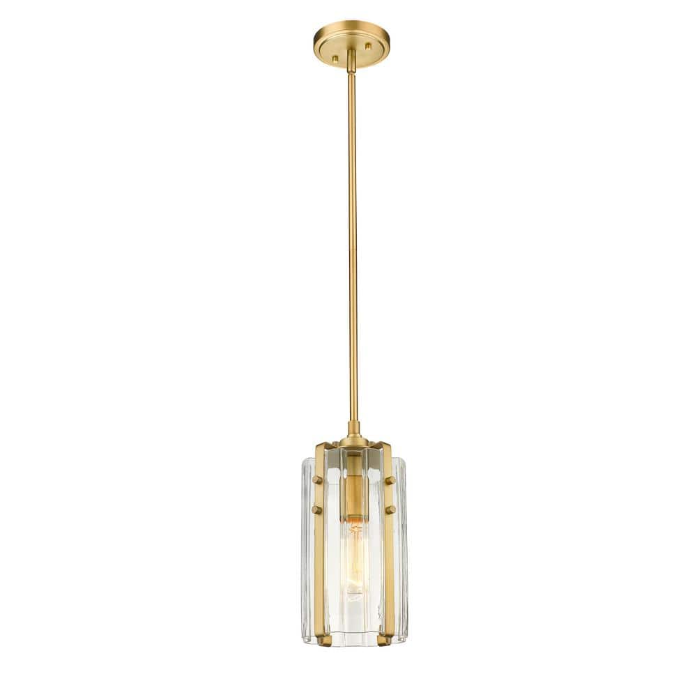 Transitional 5.5'' Polished Nickel Mini Pendant with Clear Glass Shade