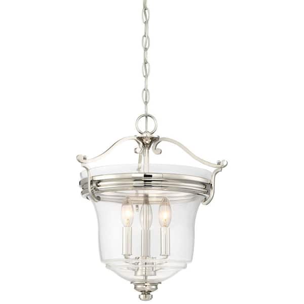 Audreys Point 3 Light Polished Nickel Pendant