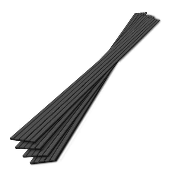 Black Wood Slat Acoustic Panels for Noise Reduction and Stylish Decor, 4-Pack 3D Textured Ceiling and Wall Panels