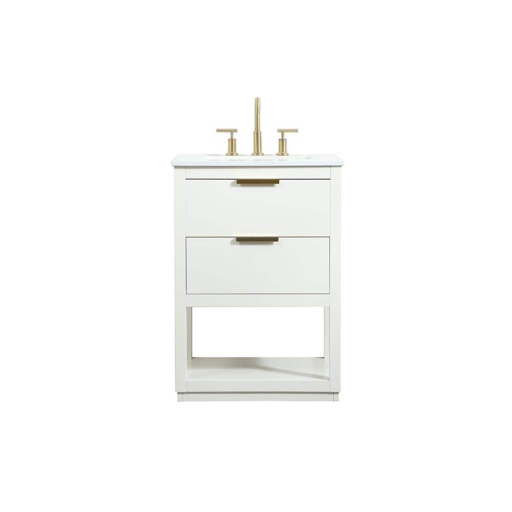 Simply Living 24 in. W x 19 in. D x 34 in. H Bath Vanity in White with Cala