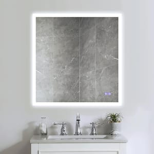 36 in.W x 36 in.H Square Horizontal Frameless Anti-Fog Wall Mounted Dimmable LED Smart Bathroom Vanity Mirror
