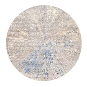 Starburst White 8 ft. x 8 ft. Round Polypropylene and Polyester Abstract Area Rug