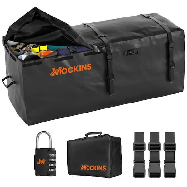 Mockins 16 Cu Ft. Waterproof Hitch Cargo Carrier Bag (58 in. x 20 in. x 24 in.) with 3-Buckle Straps, Lock and Carry Case
