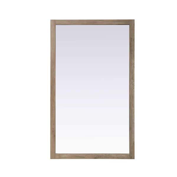 Natural Oak 60 in. W x 36 in. H Transitional Rectangle Mirror