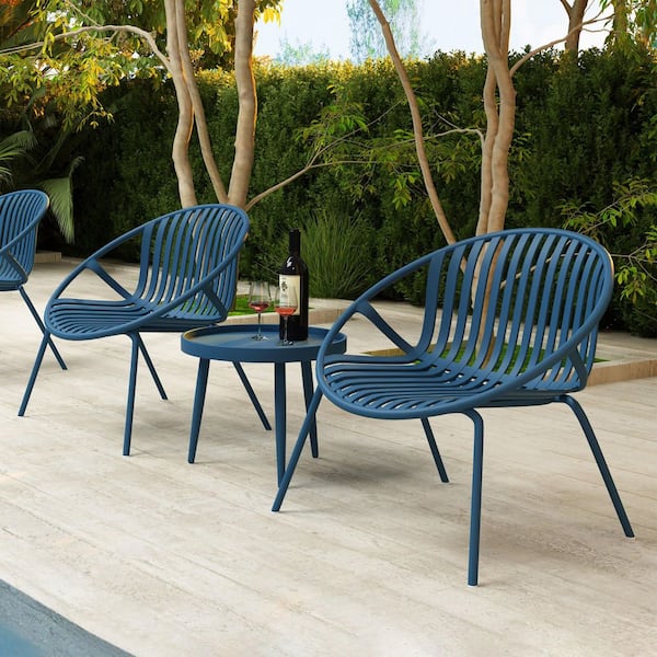 Jamesdar Rio Berry Blue Lounge Chair Set of 2