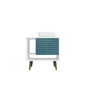 Liberty 31.49 in. W Bath Vanity in Aqua Blue with Vanity Top in White with White Basin