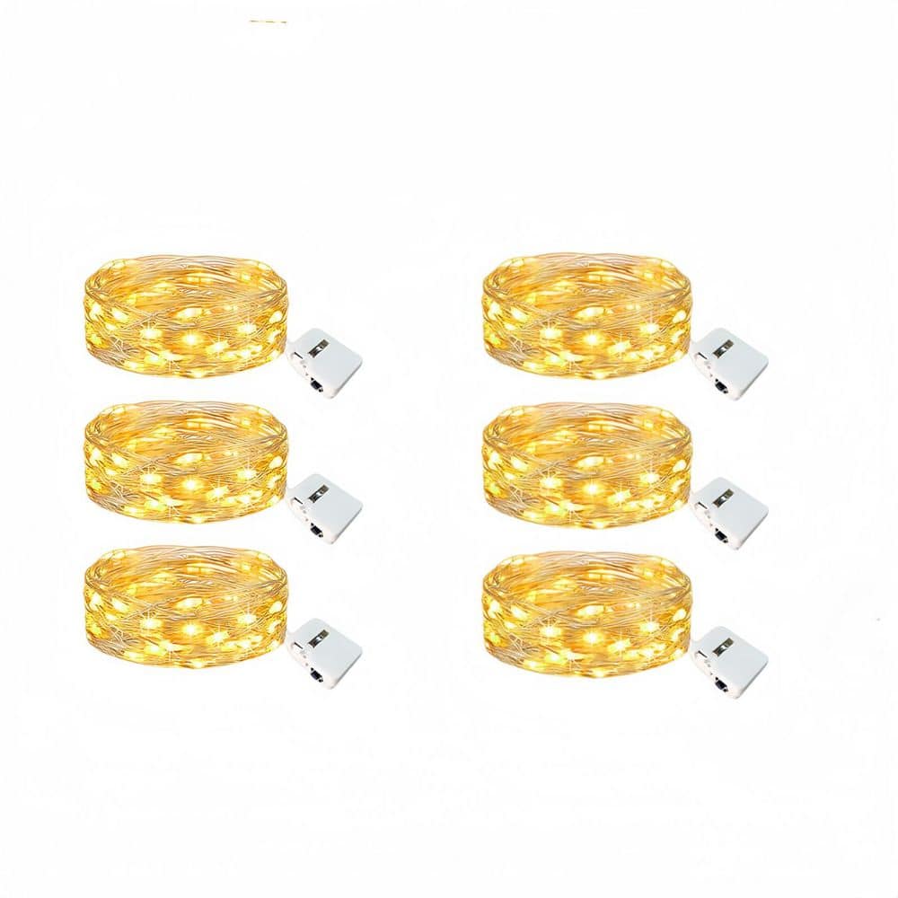7 ft. Battery Operated Mini Fairy Lights Combo with 20 LED and Waterproof for Party Wedding Decor, Warm White (6-Pack) price history on PriceWatchPro