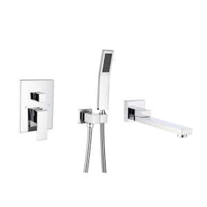 Mondawell Swivel Single-Handle 1-Spray High Pressure Tub and Shower Faucet in Chrome Valve Included