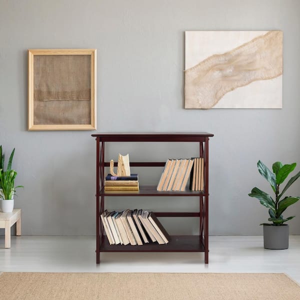 Wood 2 Shelf Etagere Bookcase With, Montego 5 Shelf Bookcase Espresso