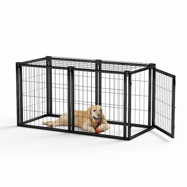 Dog Cage 47.2 in. Kennel, Suitable for Small to Medium Sized Dogs, black. 47.2 in. Long x 22 in. Wide x 24 in. High