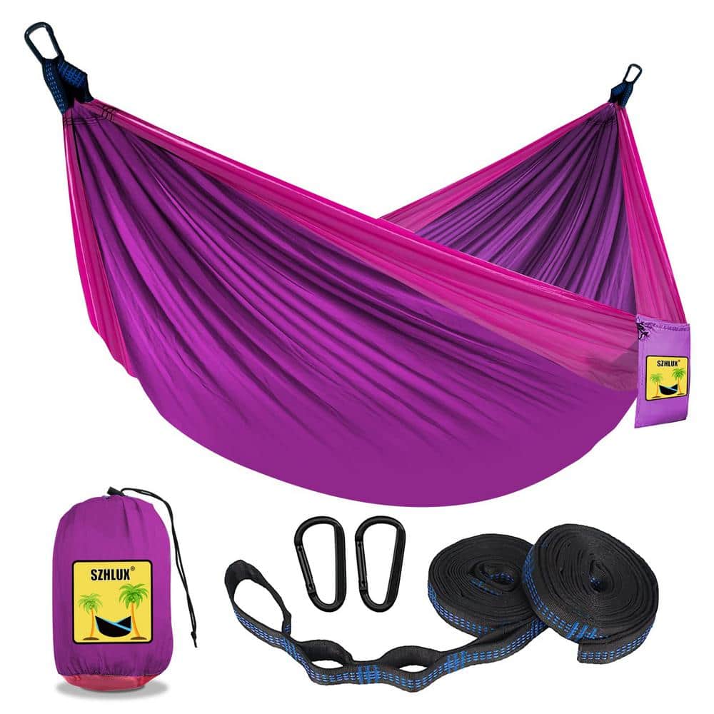Angel Sar 8.8 ft. Portable Camping Double and Single Hammock with 2 ...