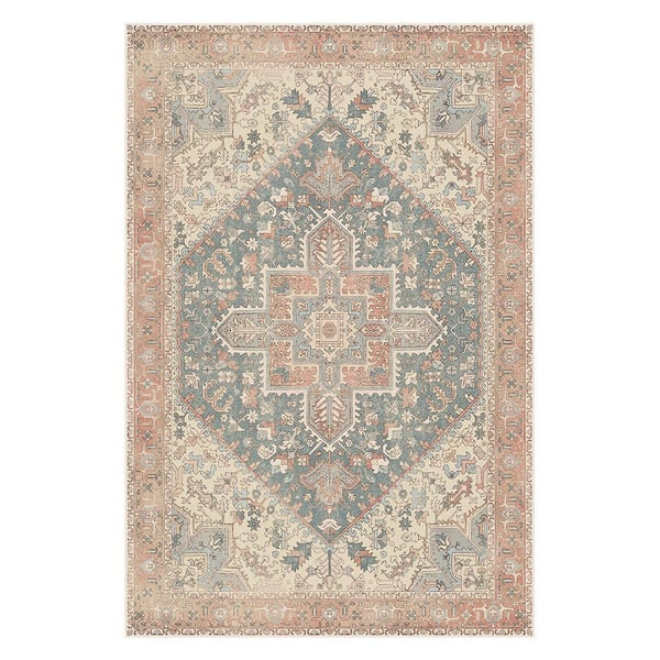 Azira Medallion Red/Beige 6 ft. x 9 ft. Living Room/Bedroom/Dining Room Area Rug