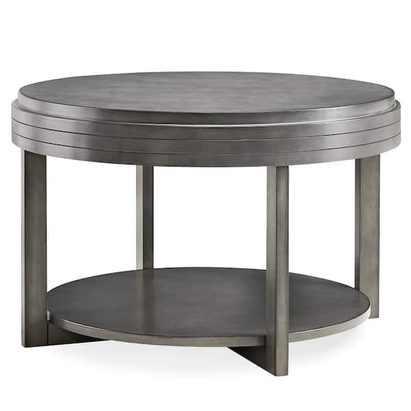 Leick Home 30 in. x 30 in. Smoke Gray Round Condo/Apartment Coffee Table