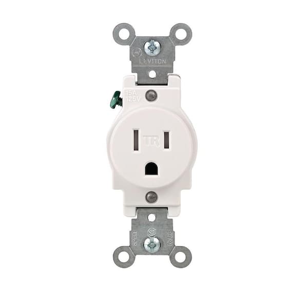 Leviton 15 Amp 1-Gang Recessed Duplex Power Outlet, White R52-00689-00W -  The Home Depot