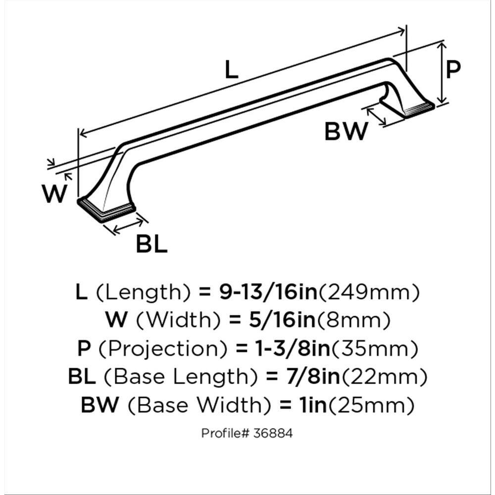Polished Chrome 9.8 Inch Cabinet Bar Pull with Mounting Hardware