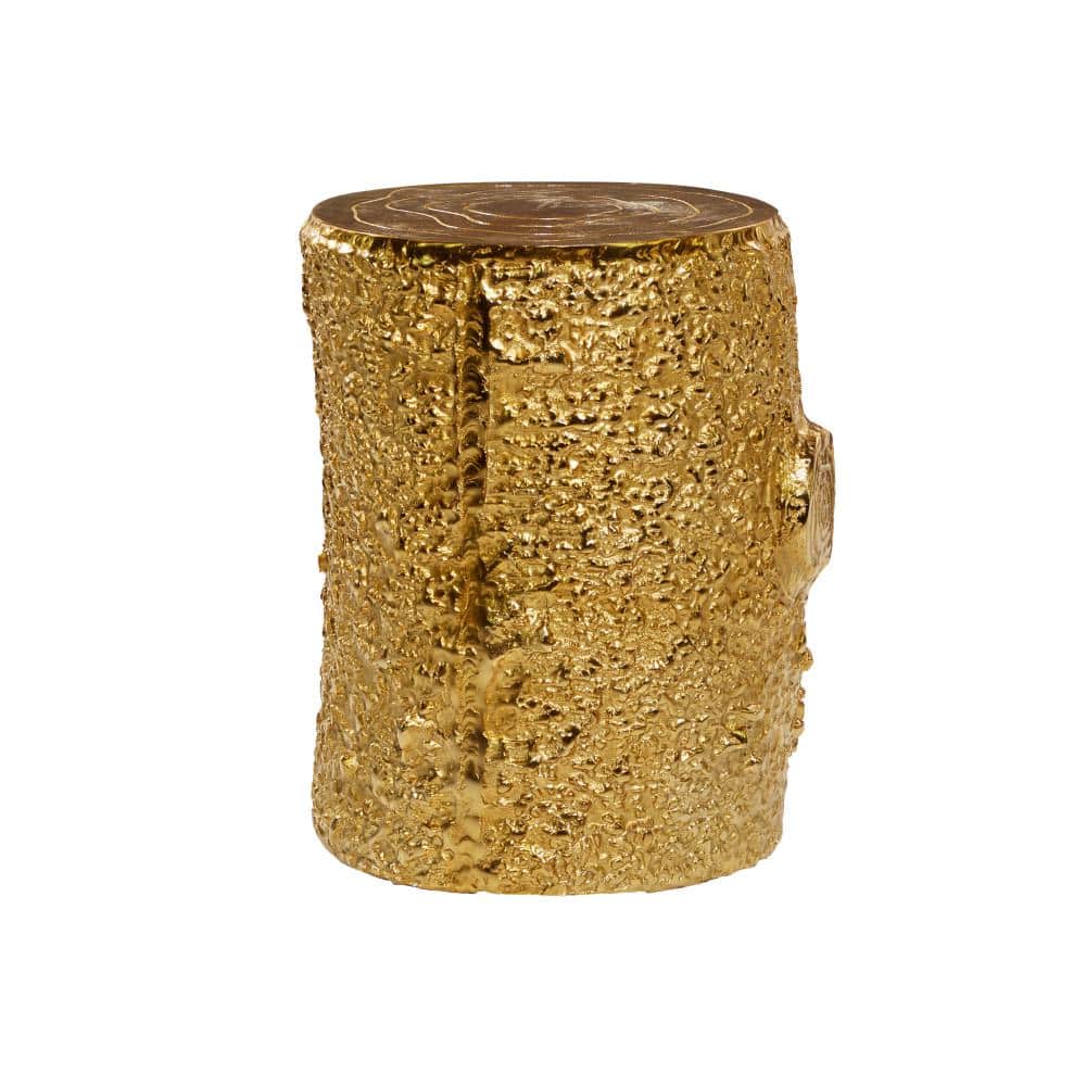 Gold Textured Aluminum Round Accent Table