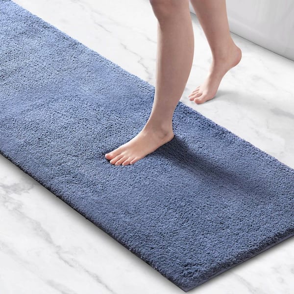 Marshmallow Blue 24 in. x 72 in. Bath Mat