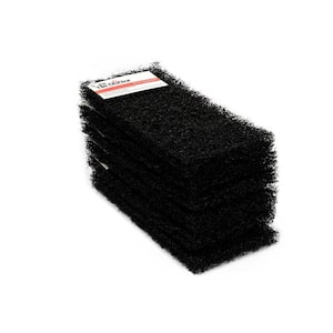 10 in. x 4.5 in. x 1 in. Extra Heavy-Duty Black Water Based Latex Resins Maximum Scrub Power Pads (6-Pack)