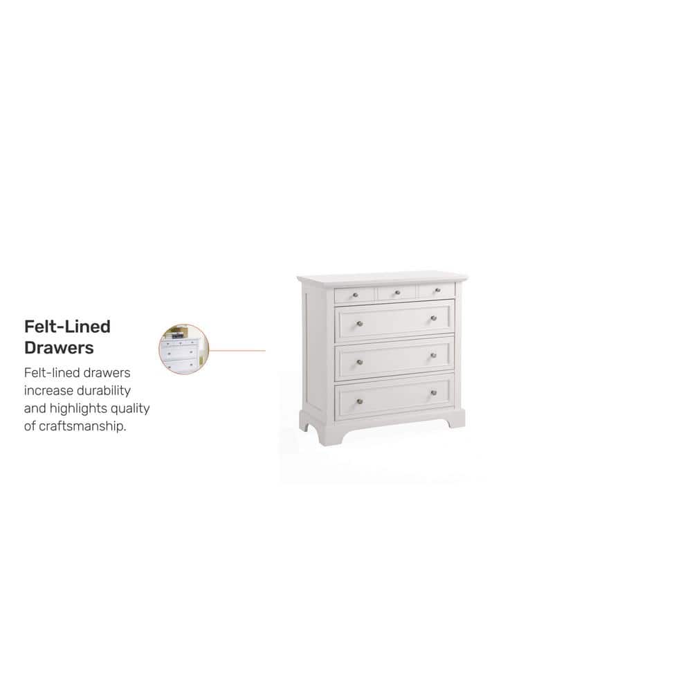 Cottage Charm Off-White Storage Chest with Felt-Lined Drawer