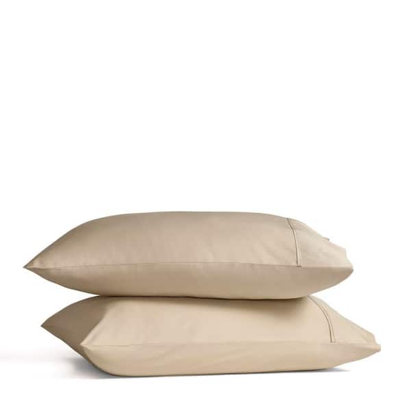Superior Sheet Pale Gold Cotton Standard Pillow Case Pair