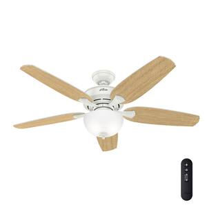 Channing 54 in. LED Indoor Easy Install Fresh White Ceiling Fan with HunterExpress feature set and Remote