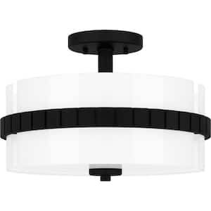 Baud 14 In. Matte Black Semi-Flush Mount