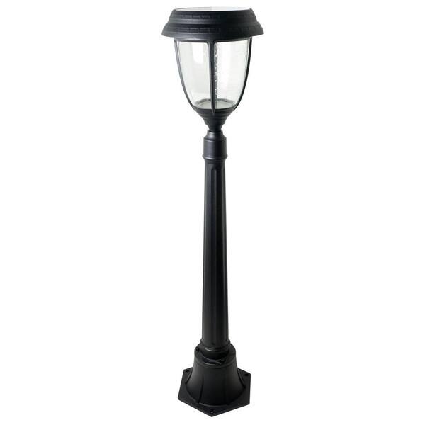 XEPA Stay On Whole Night 300 Lumen 42 in. Outdoor Black Solar LED Post Lamp