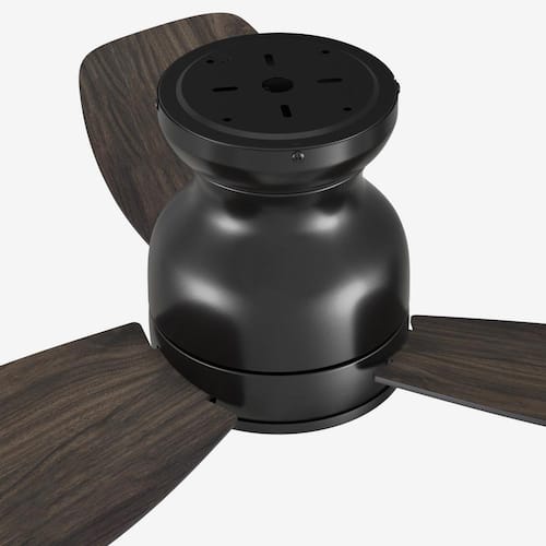 Osborn 44 in. Indoor Black 10-Speed DC Motor Flush Mount Ceiling Fan with Remote Control CARRO Ceiling Fans Without Lights