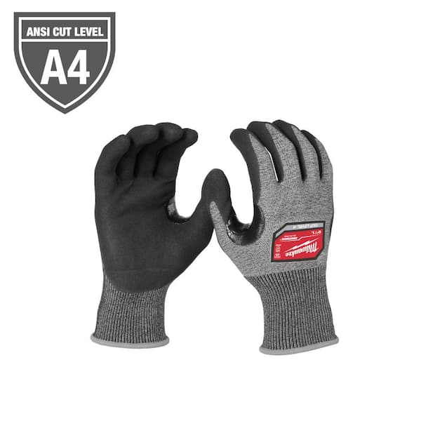 Large High Dexterity Cut 4 Resistant Nitrile Dipped Outdoor & Work Gloves