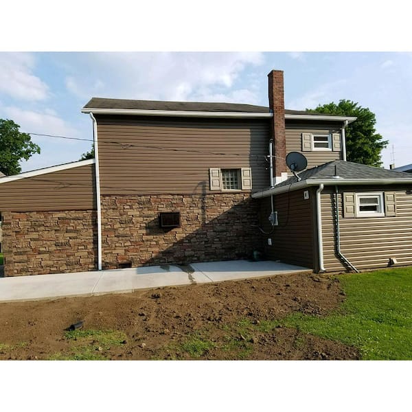 Urestone Ledgestone 24 in. x 48 in. Mocha Faux Stone Siding Panel