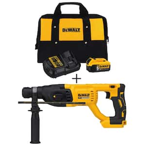 20V MAX Cordless Brushless 1 in. SDS Plus D-Handle Rotary Hammer, (1) 20V Lithium-Ion 5.0Ah Battery, and Charger