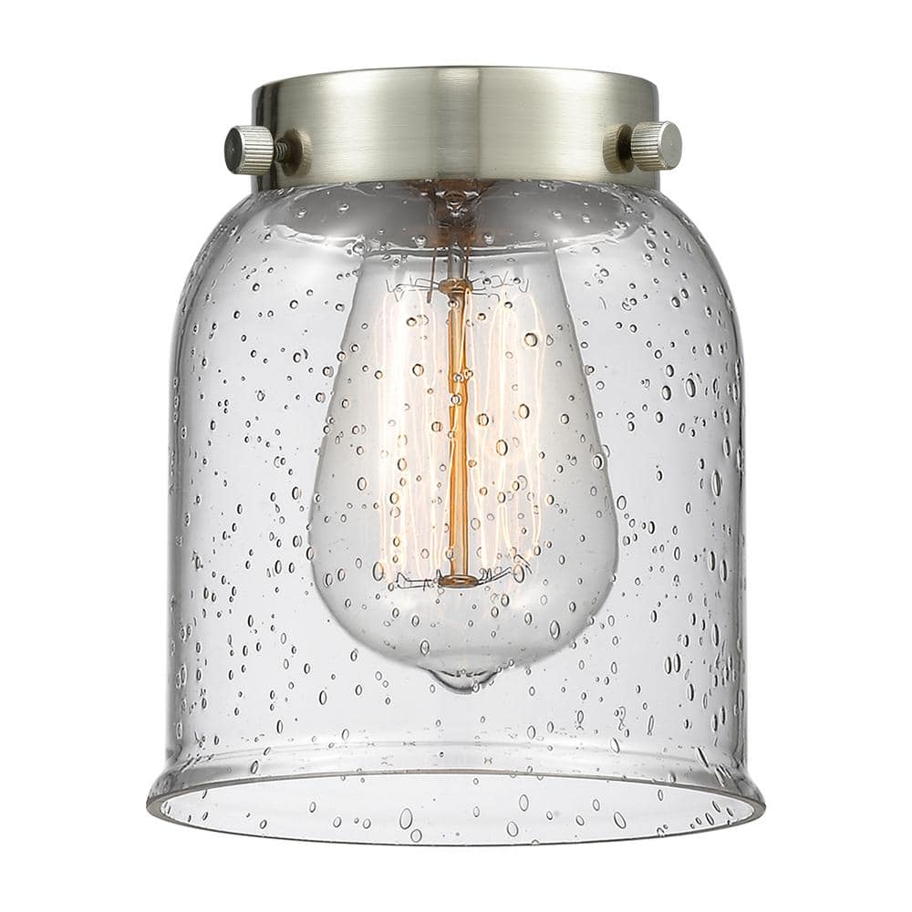 Polished Nickel Mini Pendant with Seedy Glass Shade