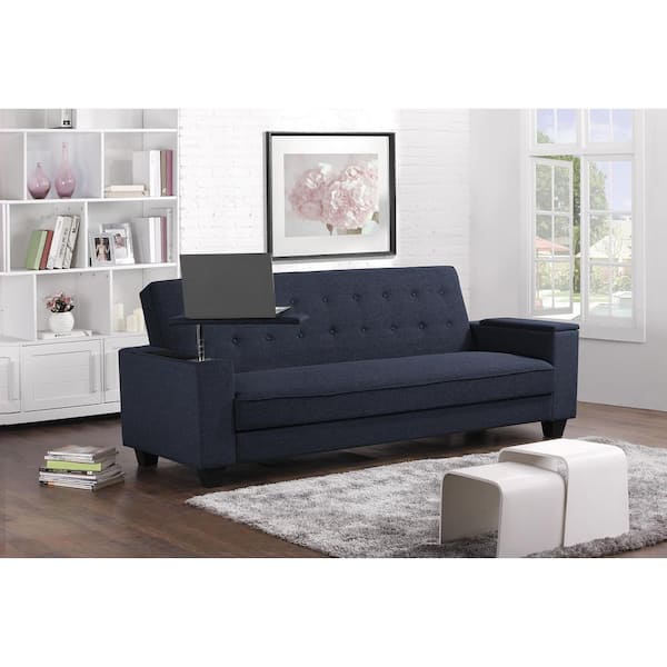 DHP Union Laptop Tray Twin/Double Size Futon in Navy