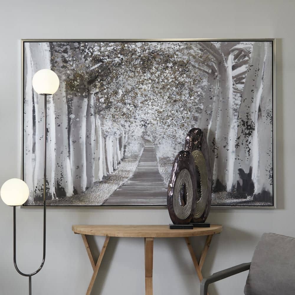 【バイロン・バードサル】額装版画『LAST LIGHT AT KINCAID』 Litton Lane 1- Panel Landscape Trees Framed Wall Art with Silver