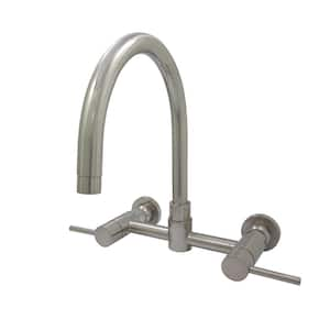 Concord 2-Handle Wall-Mount Standard Kitchen Faucet in Brushed Nickel