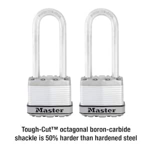 Heavy Duty Outdoor Padlock with Key, 1-3/4 in. Wide, 2-1/2 in. Shackle, 2 Pack