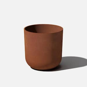 Patina 15 in. Round Rust Color Plastic Planter