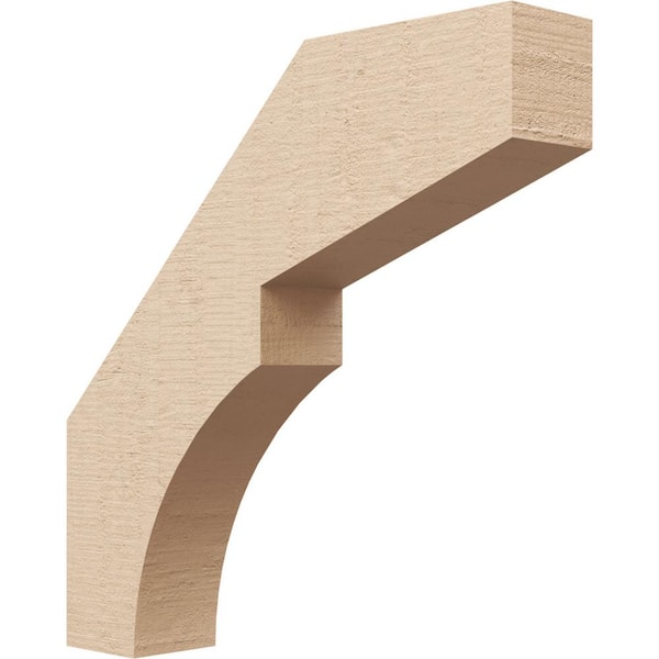 Ekena Millwork 3 in. x 16 in. x 16 in. Monterey Rough Cedar Woodgrain Timberthane Polyurethane Knee Brace, Primed