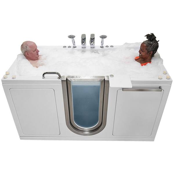 Ella ShaK 36 in. x 72 in. Walk-In MicroBubble, Whirlpool and Air Bath  Bathtub in White, Foot Massage, Heated Seat, Dual Drain TMOA3672Rh - The  Home Depot