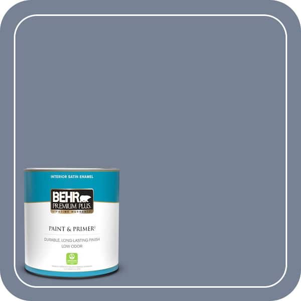 BEHR PREMIUM PLUS 1 qt. #PPU15-07 Tranquil Pond Satin Enamel Low Odor Interior Paint & Primer