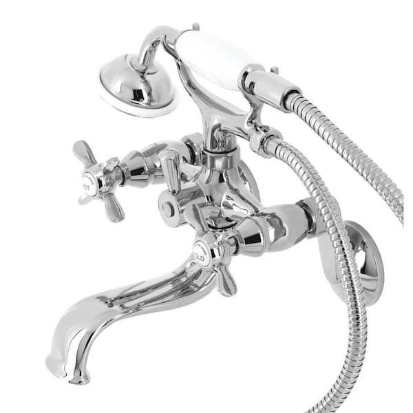 Kingston Brass Essex 2 Handle Wall Mount Clawfoot Tub Faucets With