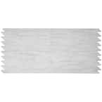 Greecian White Veneer 8 in. x 18 in. x 10 mm Textured Marble Mosaic Tile (1 sq. ft.)