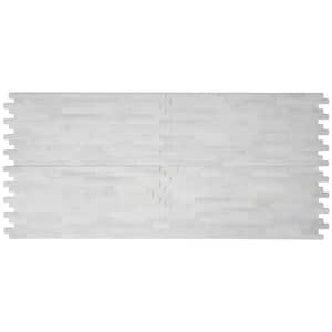 Greecian White Veneer 8 in. x 18 in. x 10 mm Tumbled Marble Mosaic Tile (10 sq. ft. / case)