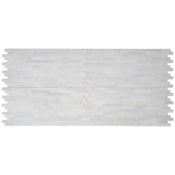 MSI Greecian White Veneer 8 in. x 18 in. x 10 mm Tumbled Marble Mosaic Tile (10 sq. ft. / case)