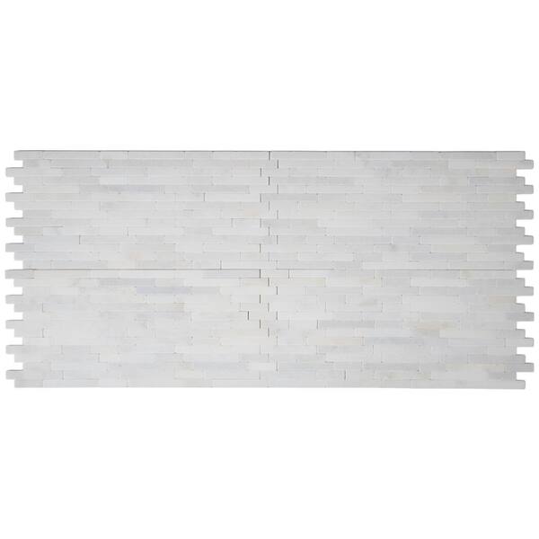 MSI Take Home Tile Sample - Greecian White Veneer 4 in. x 4 in. Tumbled Marble Mesh-Mounted Mosaic Tile (0.25 sq. ft.)