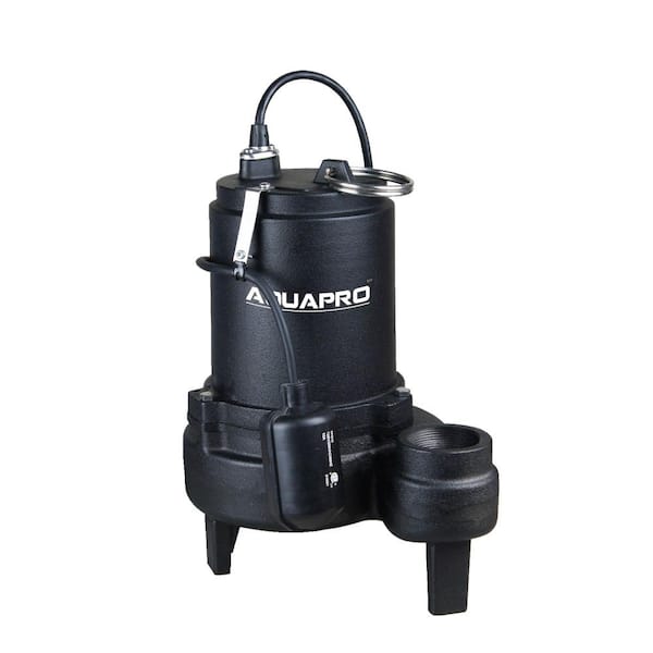 AquaPro 3/4 HP Sewage Pump with Piggyback Tethered Float Switch