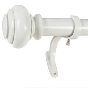 Urn 72 in. to 144 in. Single Curtain Rod in Bright White