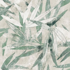Jade Green Bali Bamboo Glossy Vinyl Peel & Stick Wallpaper