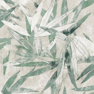 Jade Green Bali Bamboo Peel & Stick Wallpaper Sample