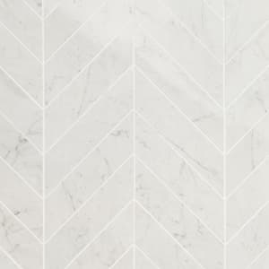 Saroshi Carrara Giola 11.02 in. x 11.22 in. Polished Porcelain Floor and Wall Mosaic Tile (0.85 sq. ft./Each)